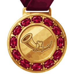 Rubin-besetzte Goldmedaille des VIP-Levels Legendaria