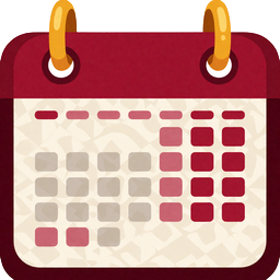 Roter Kalender als Symbol f&uuml;r Karten-Auszahlungen in 1 bis 3 Tagen bei Casina