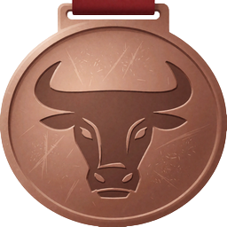 Bronzene Medaille mit Stierkopf-Gravur des VIP-Levels Novata