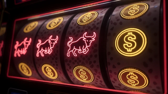 Neon-erleuchtete Slot-Walzen als Symbol f&uuml;r die 125 Freispiele der dritten Bonusstufe bei Casina Casino