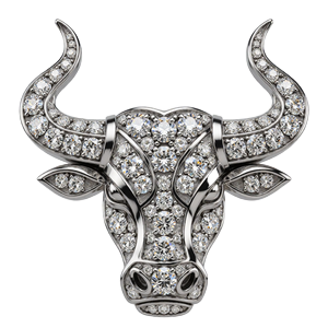 Diamant-besetztes Stierhorn-Emblem des VIP-Levels La Emperatriz