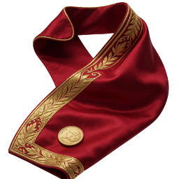 Rote Muleta mit Goldstickerei als Symbol f&uuml;r die zweite Bonusstufe